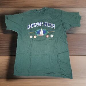 Vintage Newport Beach TShirt XL Single Stitch USA Yacht Coastal Surf Made In USA